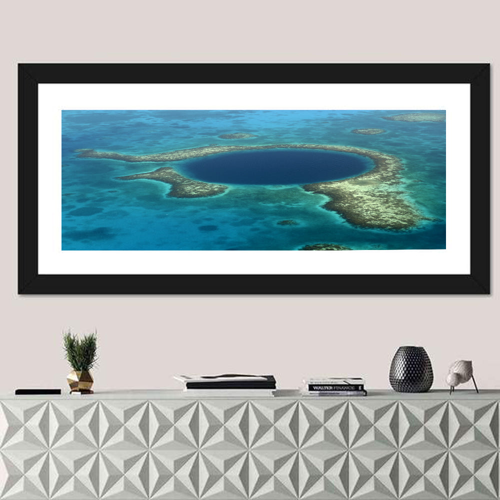 Great Blue Hole Aerial View Belize Wall Art