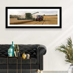 Wheat Harvest with Combine and Tractor Wall Art