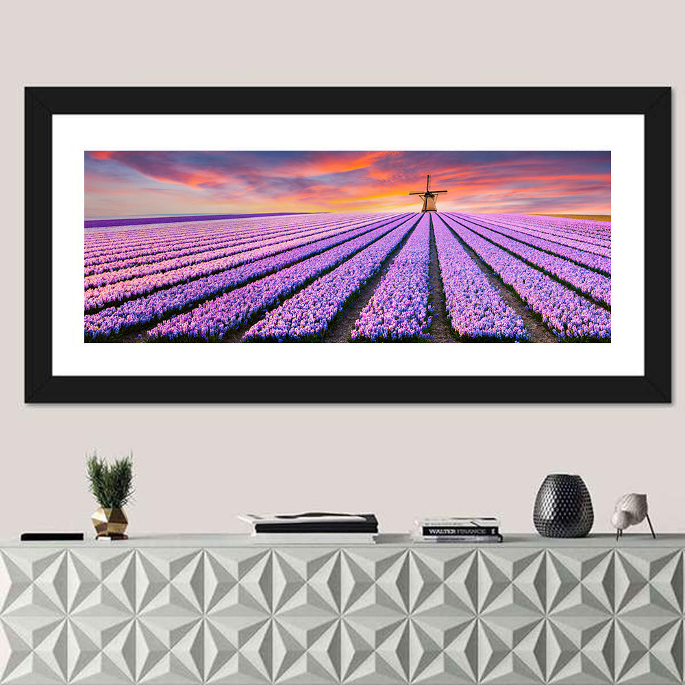 Hyacinth Field at Sunset Wall Art