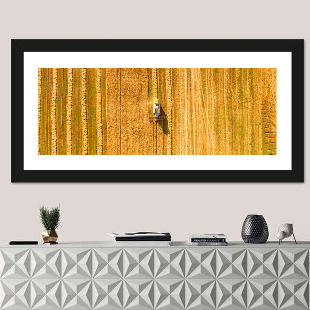 Aerial Wheat Harvest Wall Art