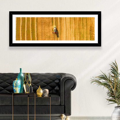Aerial Wheat Harvest Wall Art
