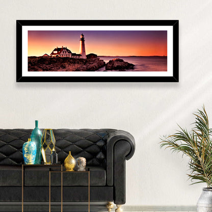 Portland Head Light at Dusk Wall Art