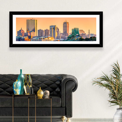 Tobin Bridge to Boston Skyline at Golden Hour Wall Art