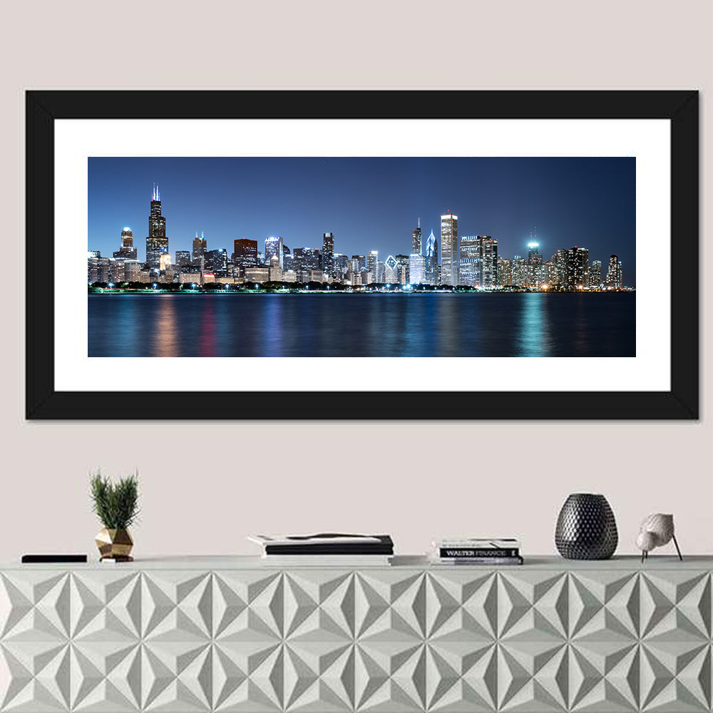 Chicago Night Skyline Wall Art