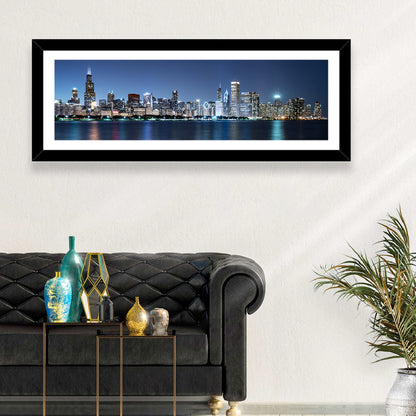 Chicago Night Skyline Wall Art