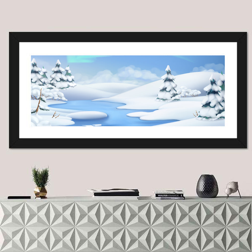 Christmas Pines Winter Landscape Wall Art