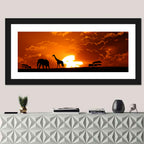 Safari Sunset Silhouettes Wall Art