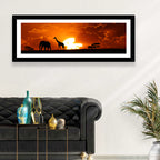 Safari Sunset Silhouettes Wall Art