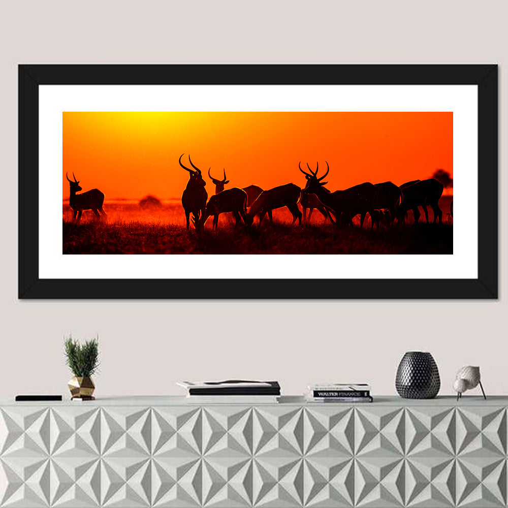 Antelope Herd at Sunset Wall Art