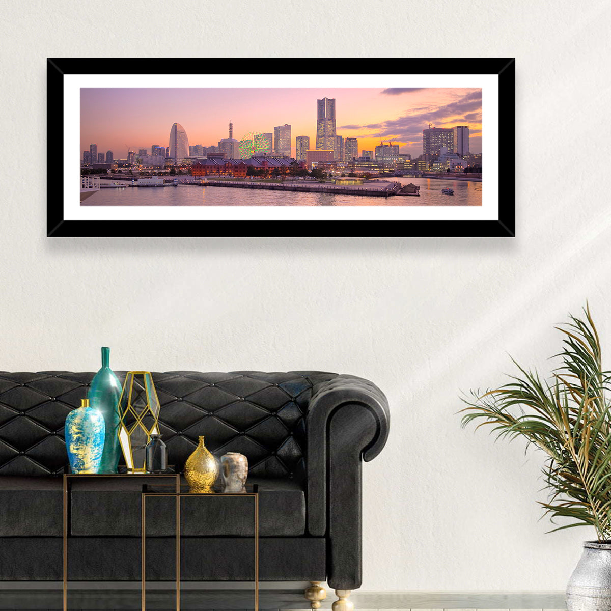 Yokohama Harbor Twilight Wall Art