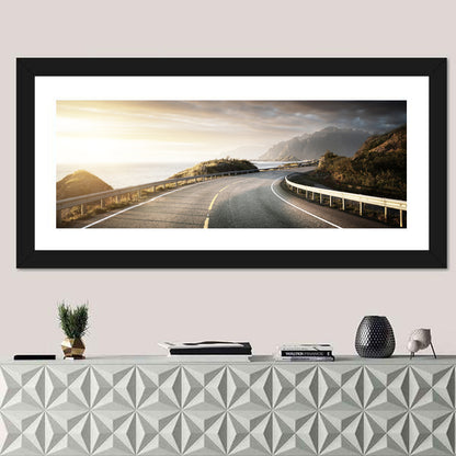 Golden Sunrise Coastal Road Wall Art