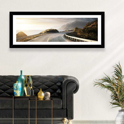 Golden Sunrise Coastal Road Wall Art