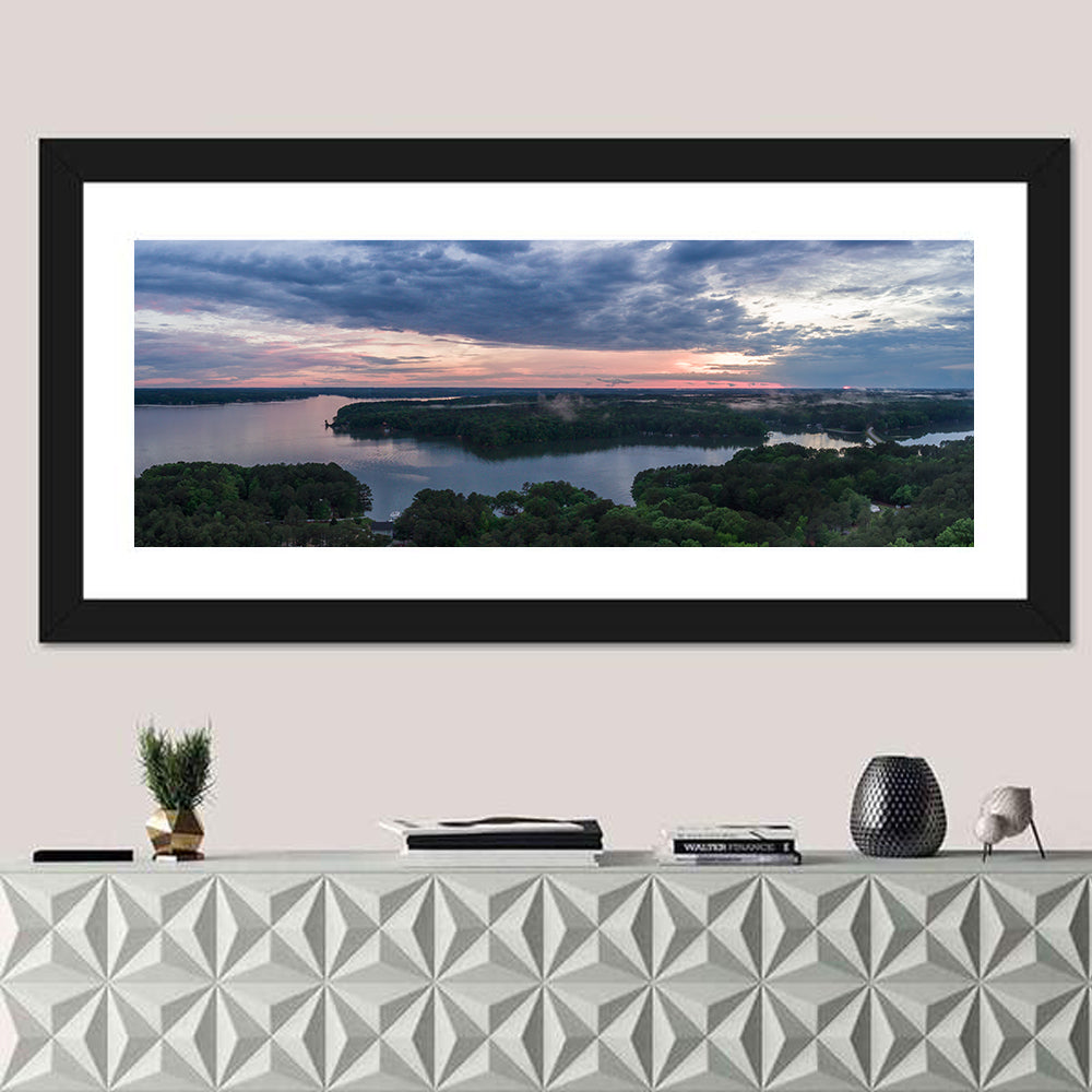 Lake Gaston Mist at Dusk Wall Art