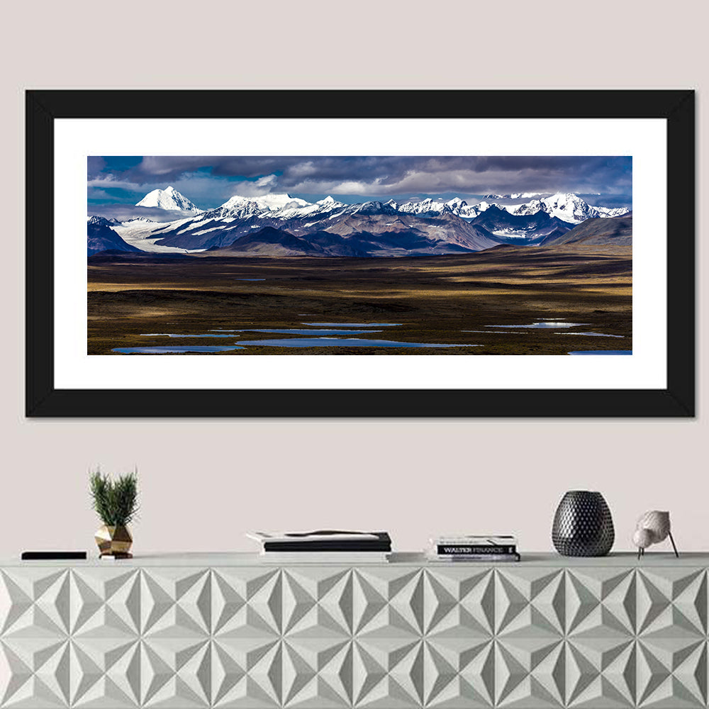 Mount Hess and Mount Debora with Wetlands Wall Art in a room, panoramic