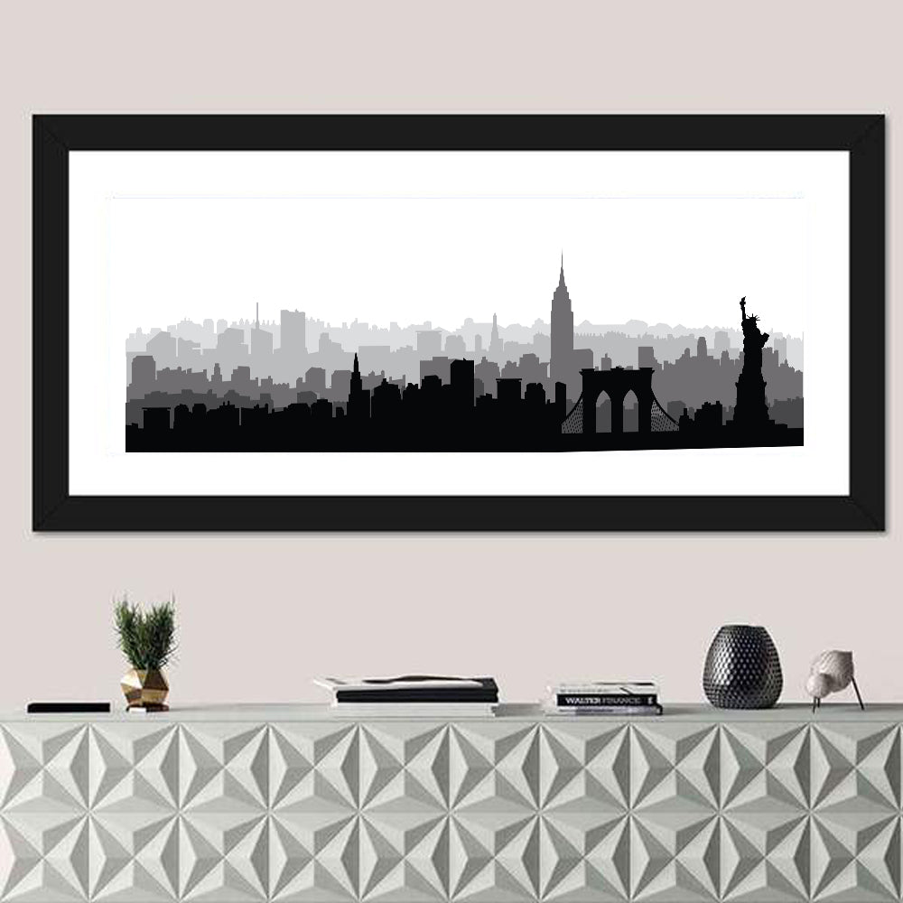 New York Skyline Silhouette Wall Art