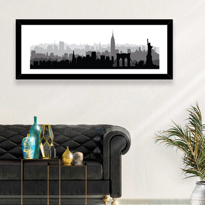 New York Skyline Silhouette Wall Art
