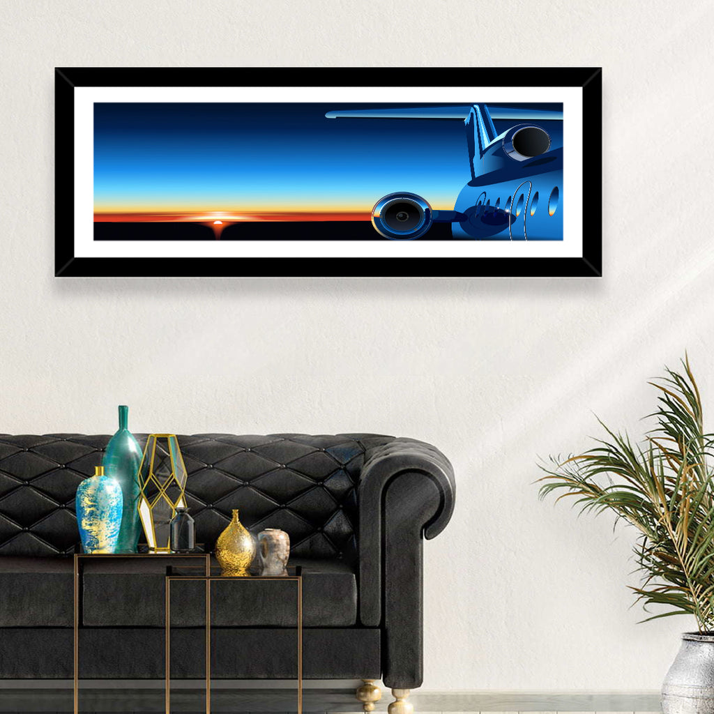 Private Jet Sunrise Wall Art
