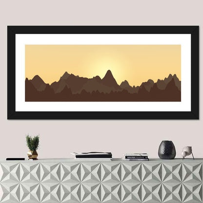 Sunset Mountain Silhouettes Wall Art