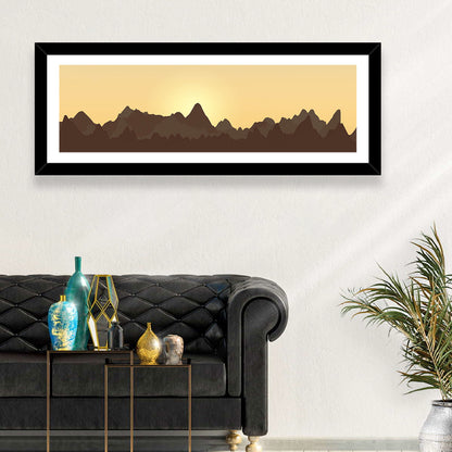 Sunset Mountain Silhouettes Wall Art