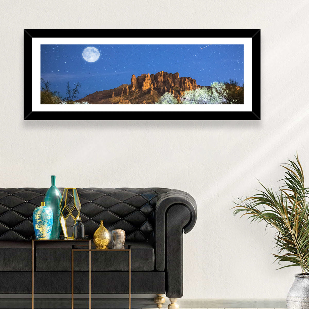 Moonlit Superstition Mountains Arizona Wall Art