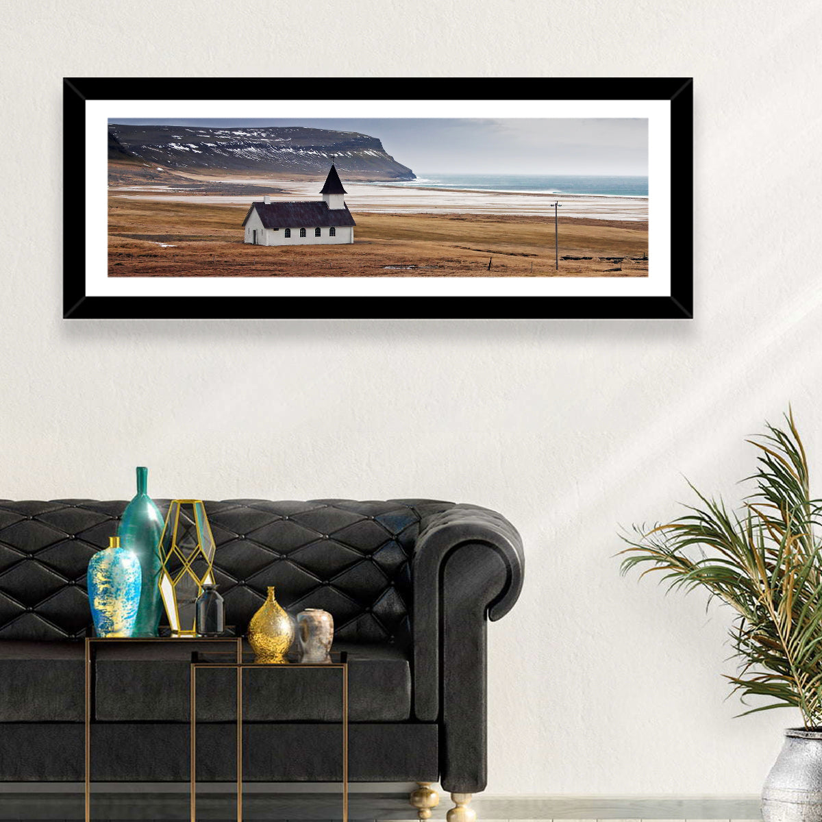 Icelandic Church with Dark Steeple Wall Art