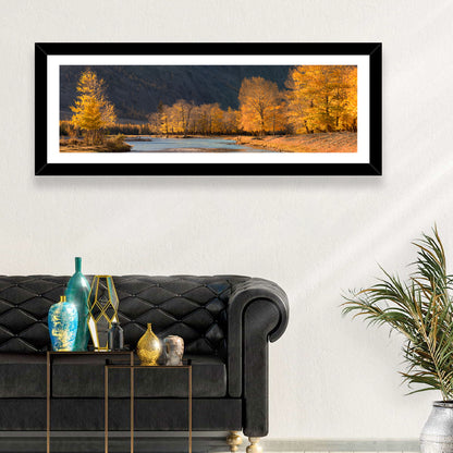 Autumn River Through Golden Forest Wall Art