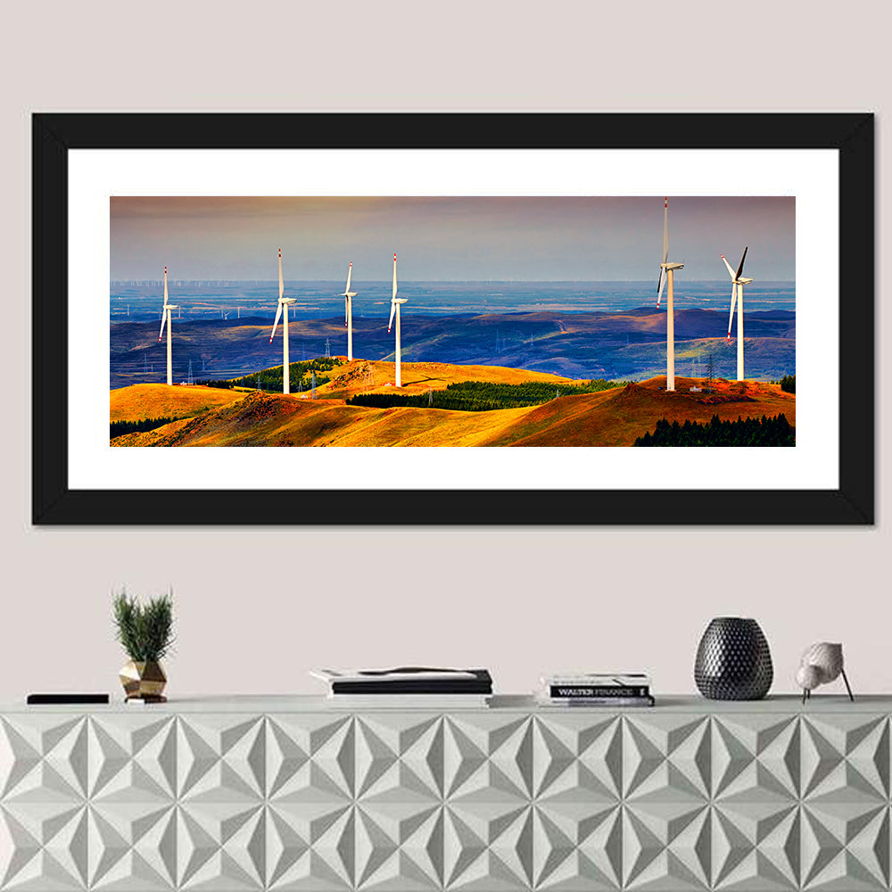 Golden Hour Wind Turbines Wall Art