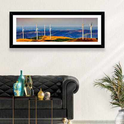 Golden Hour Wind Turbines Wall Art