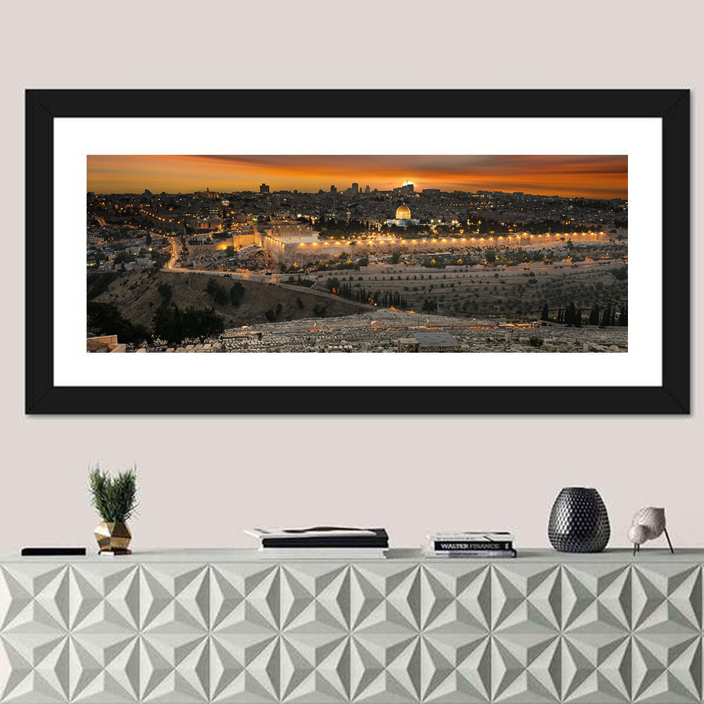 Jerusalem Sunset Over Temple Mount Wall Art