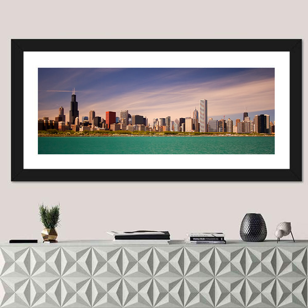 Chicago Skyline Above Lake Michigan Wall Art