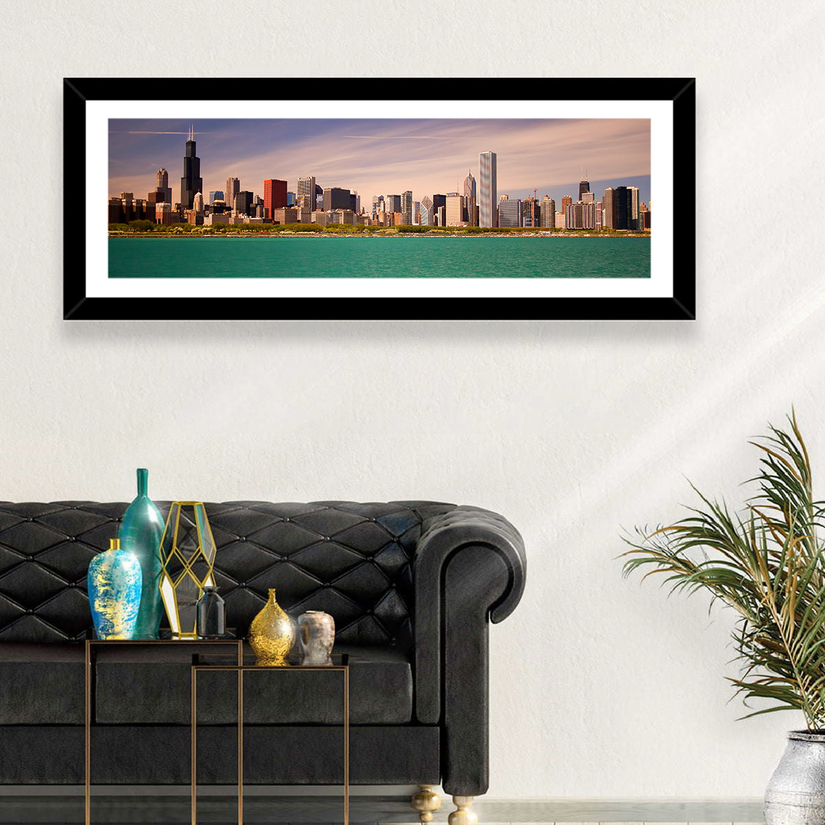 Chicago Skyline Above Lake Michigan Wall Art