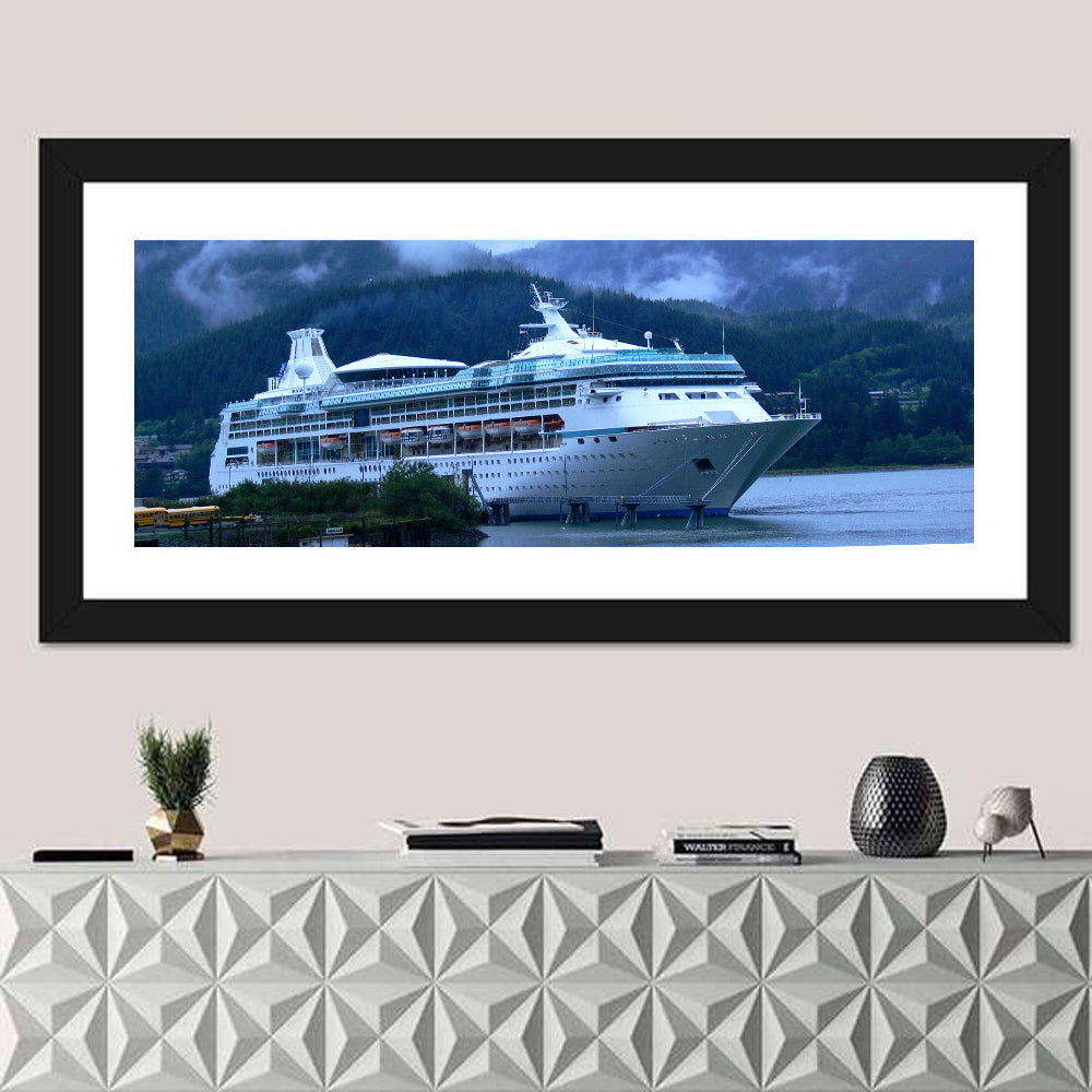 Misty Docked Cruise Ship Wall Art