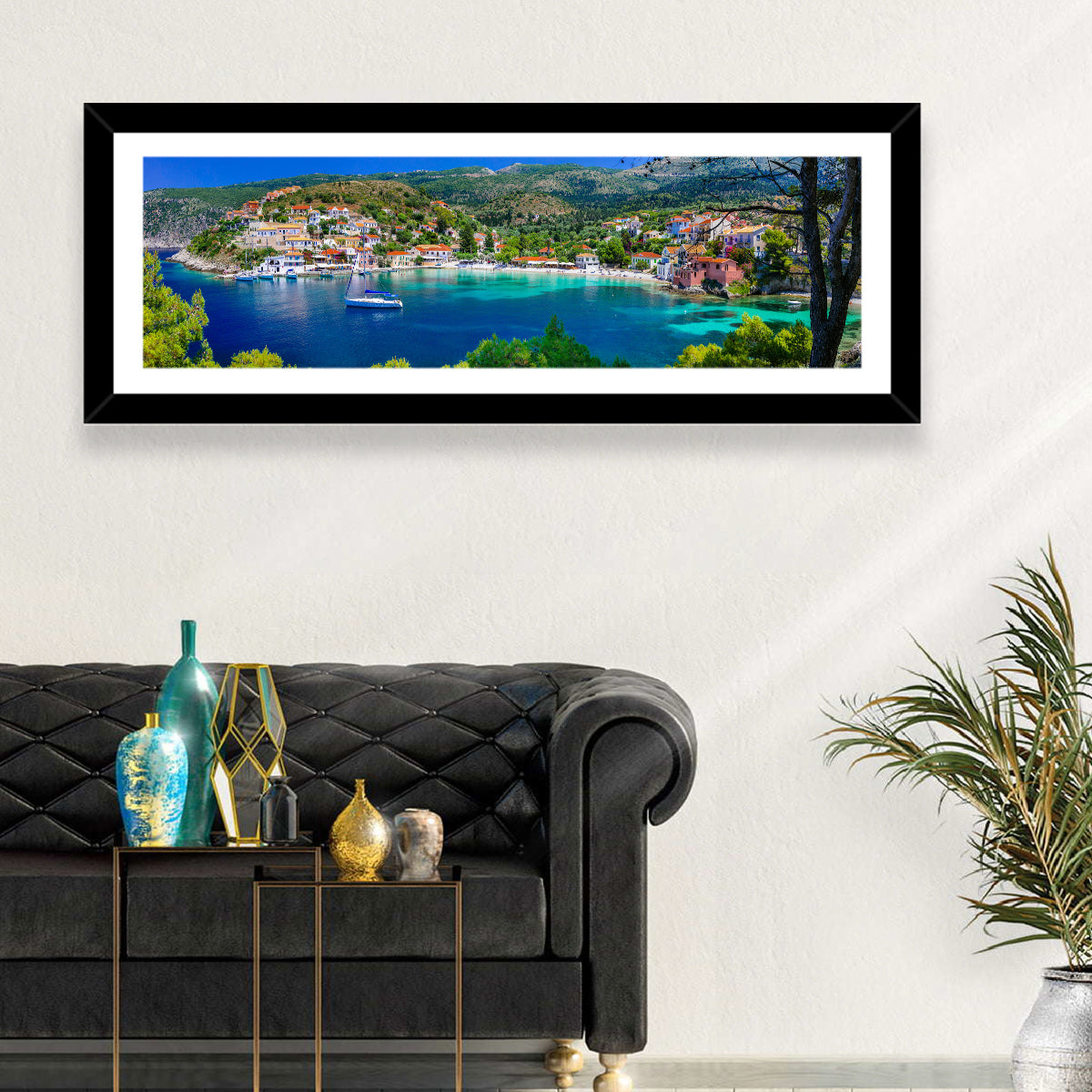 Assos Village Harbor View Wall Art