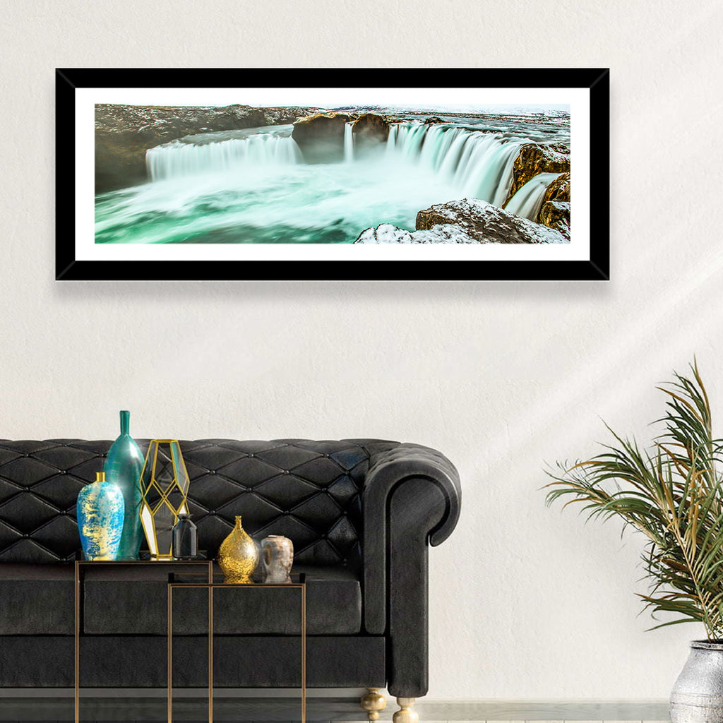 Goðafoss Winter Waterfall Wall Art