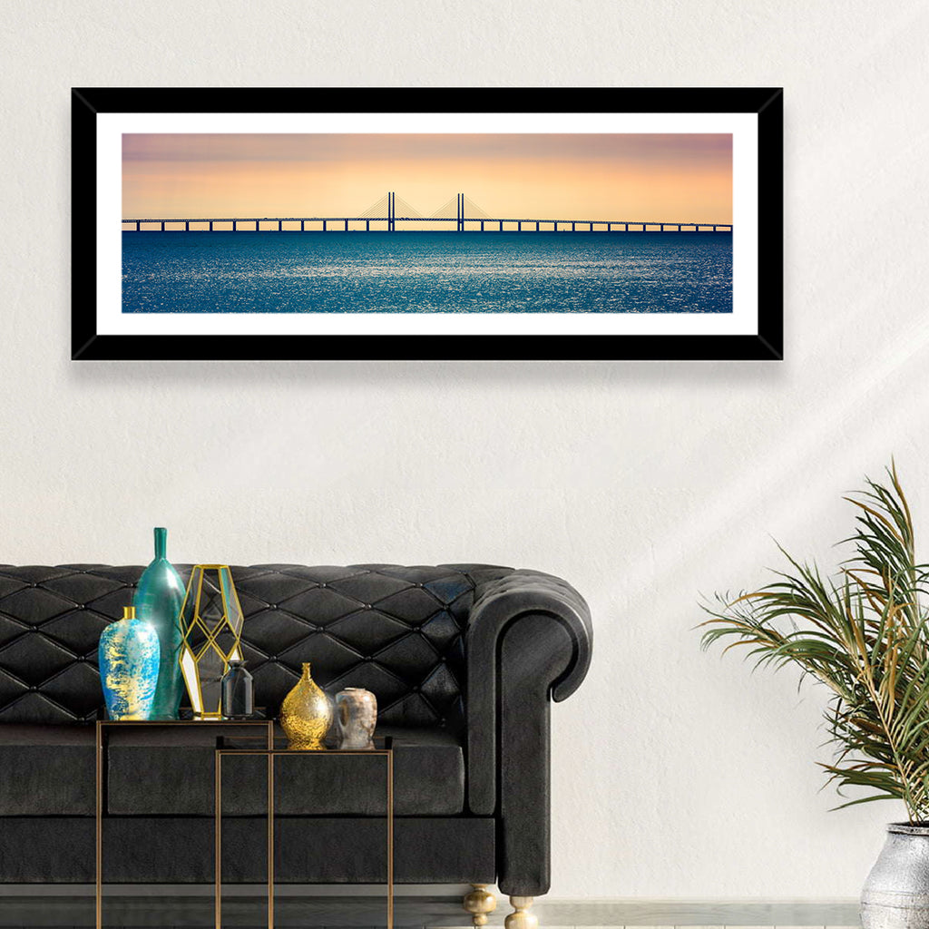 Øresund Bridge at Sunset Wall Art