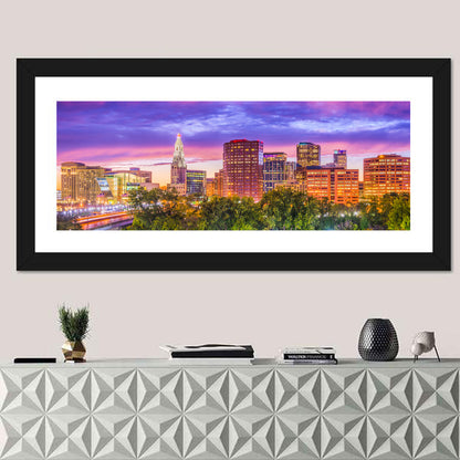Hartford Skyline at Dusk Wall Art