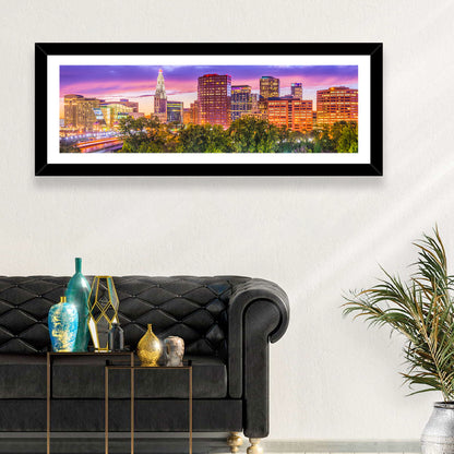 Hartford Skyline at Dusk Wall Art