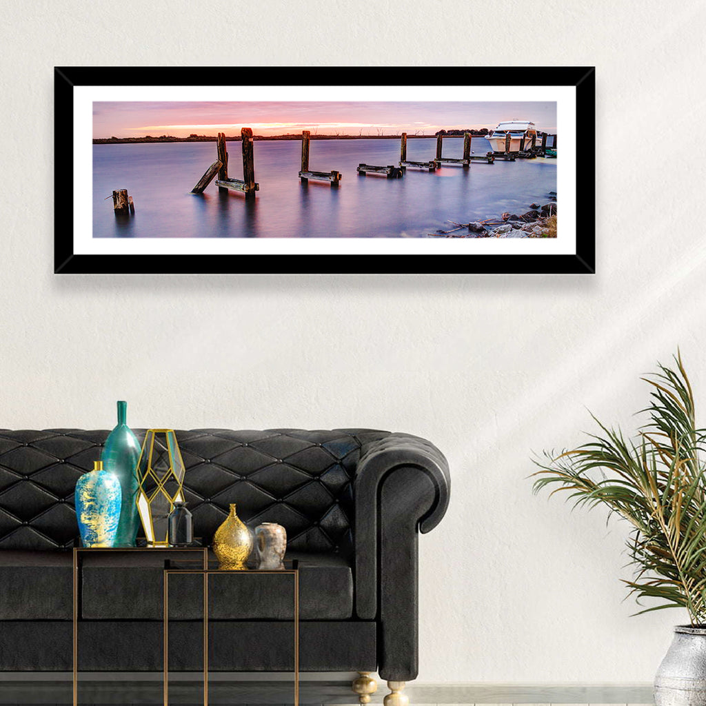 Bayou Lafourche Dock Sunrise Wall Art