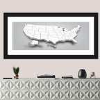 3d USA Map with Alaska and Hawaii Wall Art