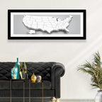3d USA Map with Alaska and Hawaii Wall Art