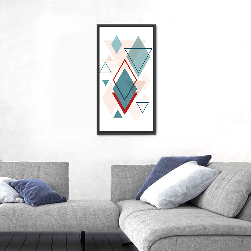 Scandinavian Teal Geometric Abstract Wall Art