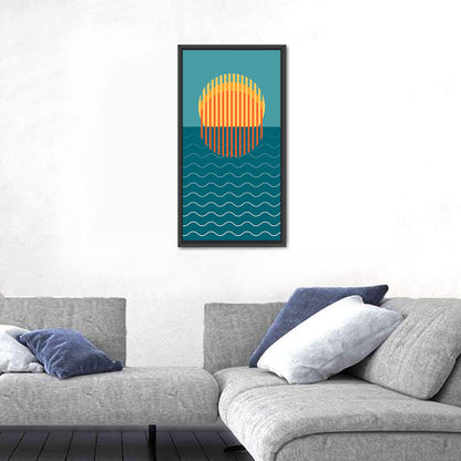 Geometric Ocean Sunset Wall Art