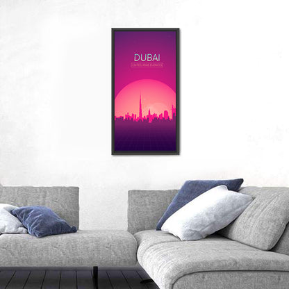 Dubai Retro Skyline Wall Art