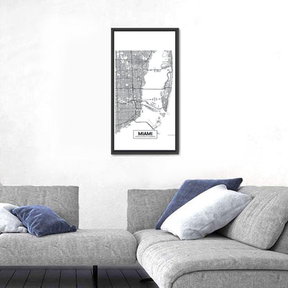 Miami City Map Wall Art