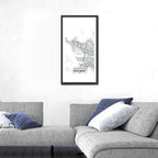 Reykjavik Aerial Map with Runway Wall Art