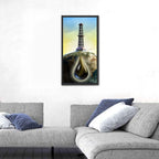 Oil Derrick with Glowing Drop Wall Art