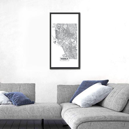 Manila City Map Wall Art