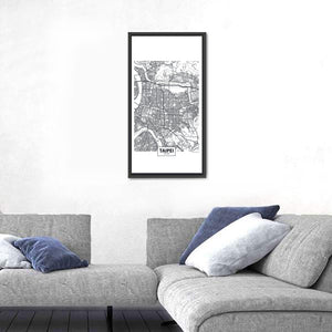 Taipei City Map Wall Art