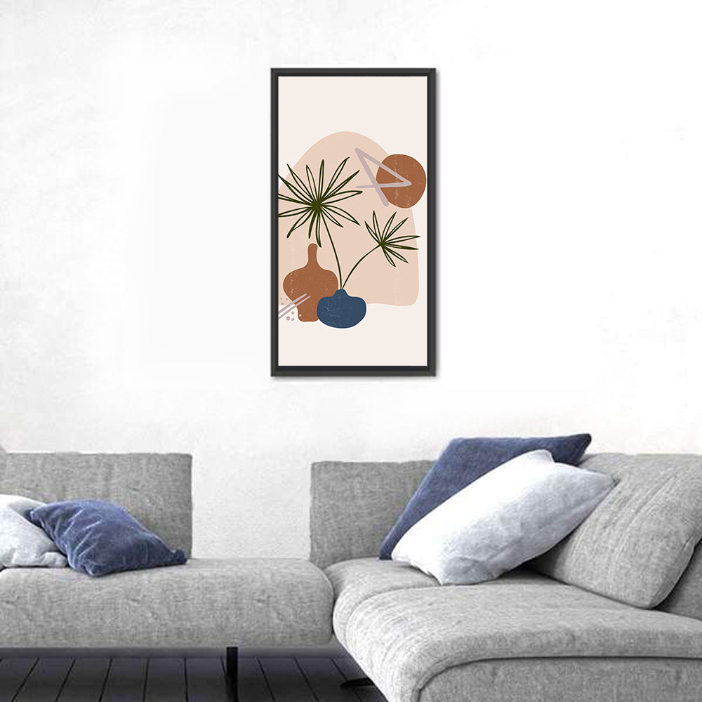 Palm Leaves and Vases Abstract Wall Art