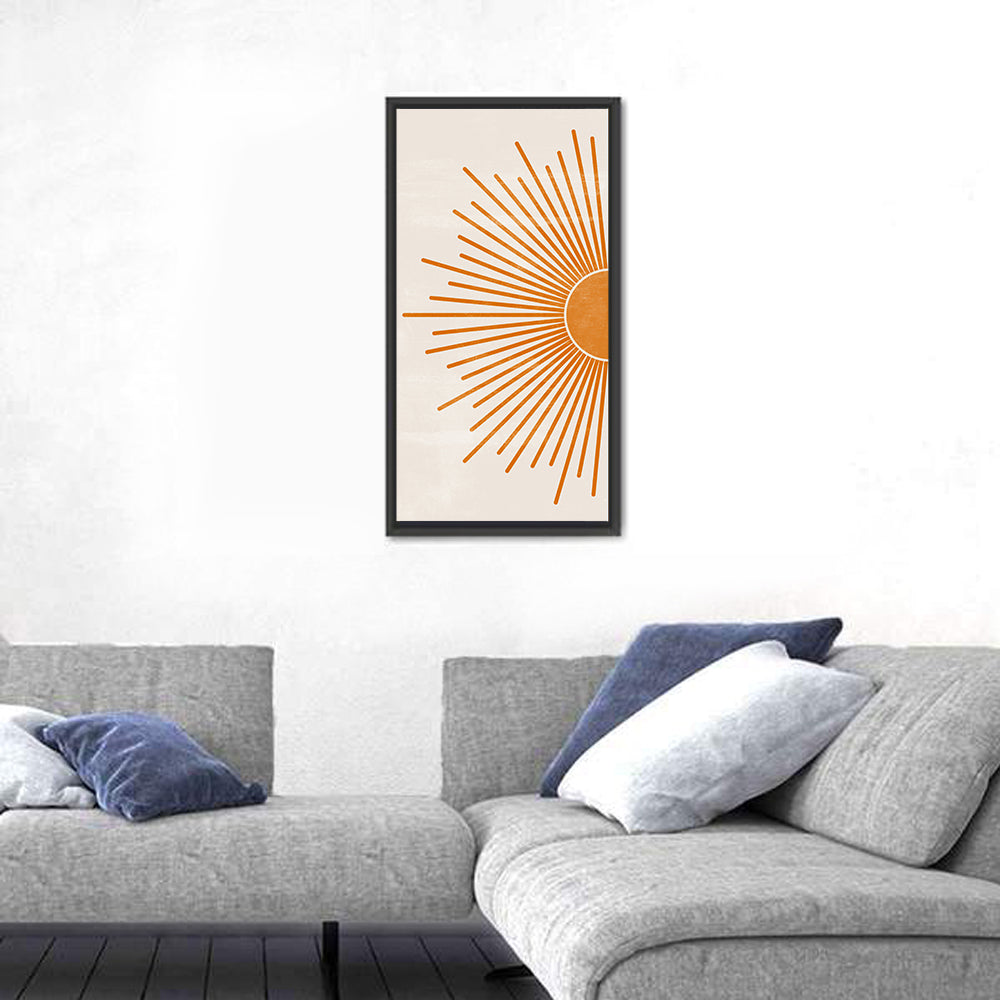 Orange Sunburst Minimalist Wall Art